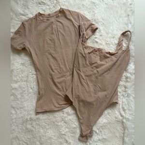 SKIMS Fits Everybody Tee + Square Beck Bodysuit